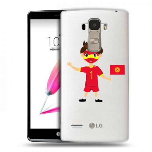 Полупрозрачный дизайнерский пластиковый чехол для LG G4 Stylus флаг Киргизии