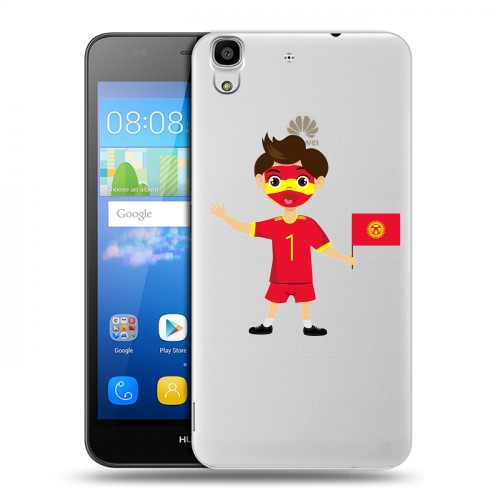 Полупрозрачный дизайнерский пластиковый чехол для Huawei Y6 флаг Киргизии