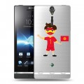 Полупрозрачный дизайнерский пластиковый чехол для Sony Xperia S флаг Киргизии