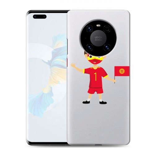 Полупрозрачный дизайнерский пластиковый чехол для Huawei Mate 40 Pro флаг Киргизии