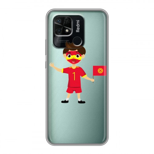 Полупрозрачный дизайнерский силиконовый с усиленными углами чехол для Xiaomi Redmi 10C флаг Киргизии
