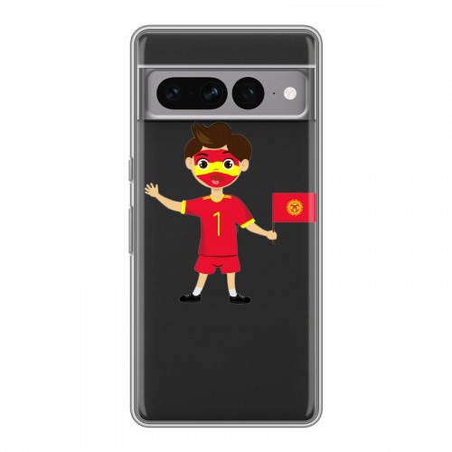 Полупрозрачный дизайнерский силиконовый с усиленными углами чехол для Google Pixel 7 Pro флаг Киргизии