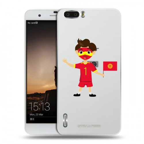 Полупрозрачный дизайнерский пластиковый чехол для Huawei Honor 6 Plus флаг Киргизии