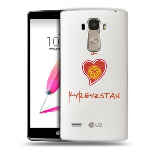 Полупрозрачный дизайнерский пластиковый чехол для LG G4 Stylus флаг Киргизии