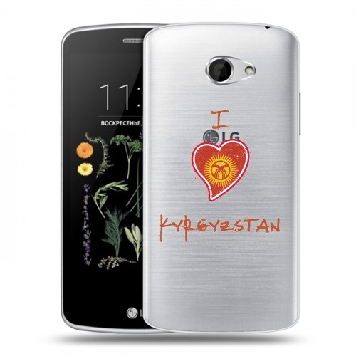Полупрозрачный дизайнерский силиконовый чехол для LG K5 флаг Киргизии
