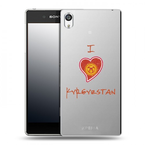 Полупрозрачный дизайнерский пластиковый чехол для Sony Xperia E5 флаг Киргизии