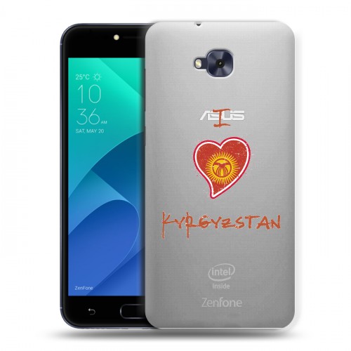 Полупрозрачный дизайнерский пластиковый чехол для ASUS ZenFone 4 Selfie флаг Киргизии
