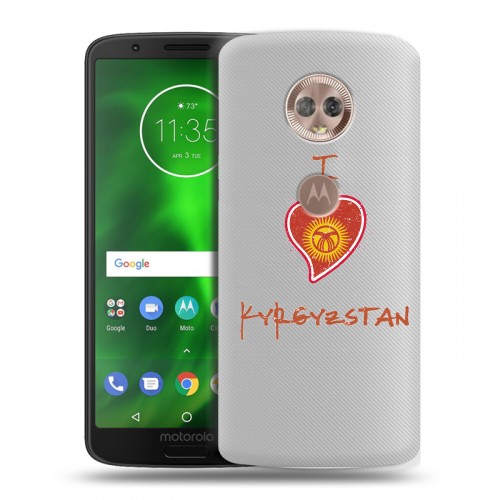 Полупрозрачный дизайнерский пластиковый чехол для Motorola Moto G6 флаг Киргизии