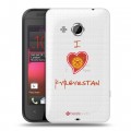 Полупрозрачный дизайнерский пластиковый чехол для HTC Desire 200 флаг Киргизии