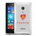 Полупрозрачный дизайнерский пластиковый чехол для Microsoft Lumia 435 флаг Киргизии