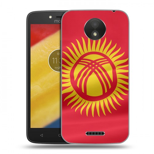 Дизайнерский пластиковый чехол для Motorola Moto C Plus флаг Киргизии
