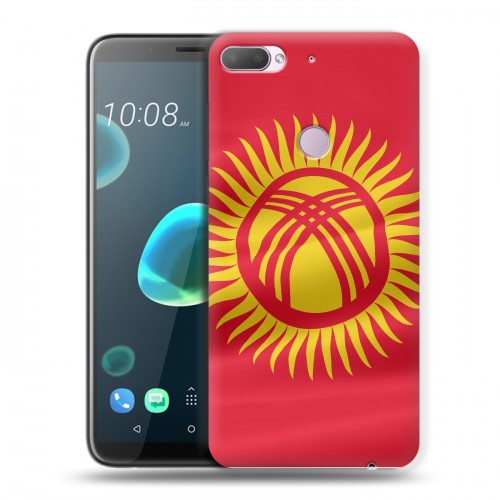 Дизайнерский силиконовый чехол для HTC Desire 12 Plus флаг Киргизии
