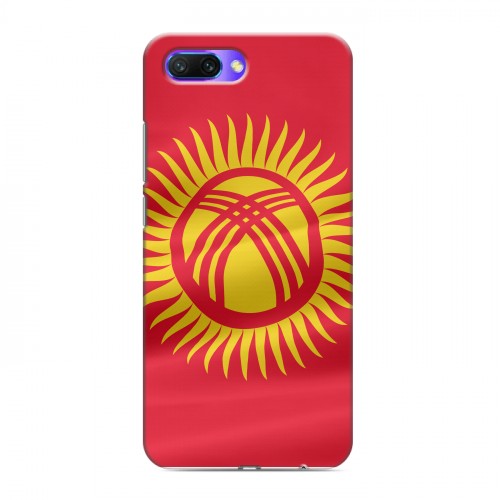 Дизайнерский силиконовый с усиленными углами чехол для Huawei Honor 10 флаг Киргизии