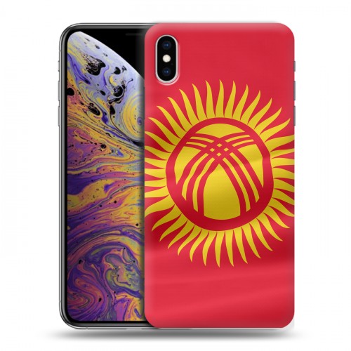 Дизайнерский силиконовый чехол для Iphone Xs Max флаг Киргизии