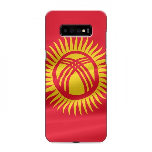Дизайнерский пластиковый чехол для Samsung Galaxy S10 Plus флаг Киргизии