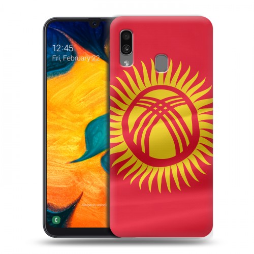 Дизайнерский силиконовый чехол для Samsung Galaxy A30 флаг Киргизии