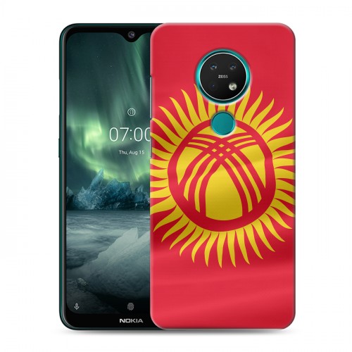 Дизайнерский силиконовый с усиленными углами чехол для Nokia 7.2 флаг Киргизии