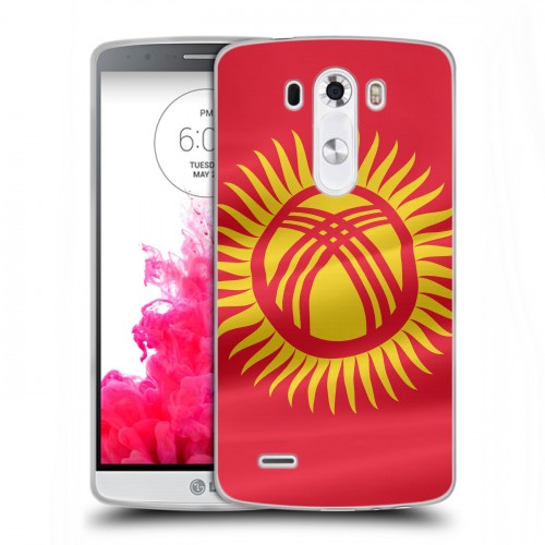 Дизайнерский пластиковый чехол для LG G3 (Dual-LTE) флаг Киргизии