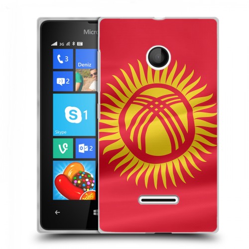 Дизайнерский пластиковый чехол для Microsoft Lumia 435 флаг Киргизии