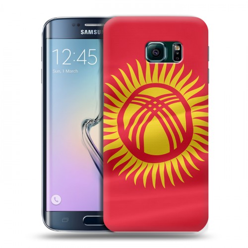 Дизайнерский пластиковый чехол для Samsung Galaxy S6 Edge флаг Киргизии