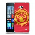 Дизайнерский пластиковый чехол для Microsoft Lumia 640 флаг Киргизии