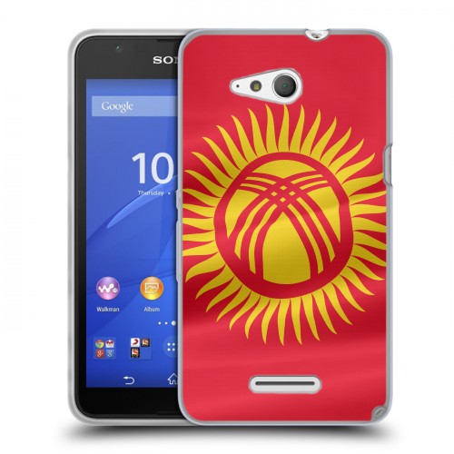 Дизайнерский силиконовый чехол для Sony Xperia E4g флаг Киргизии