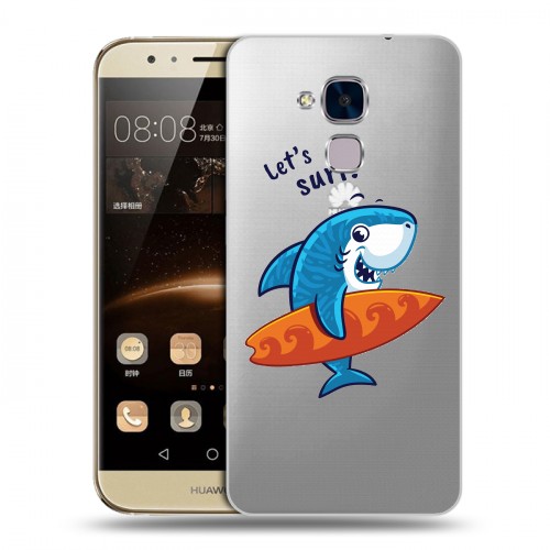 Полупрозрачный дизайнерский пластиковый чехол для Huawei Honor 5C Прозрачные акулы