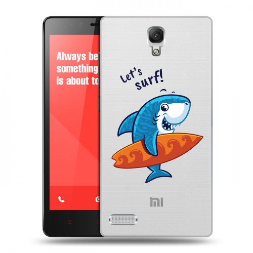 Полупрозрачный дизайнерский пластиковый чехол для Xiaomi RedMi Note Прозрачные акулы