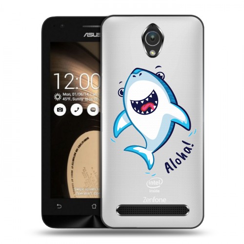 Полупрозрачный дизайнерский пластиковый чехол для ASUS ZenFone Go 4.5 Прозрачные акулы