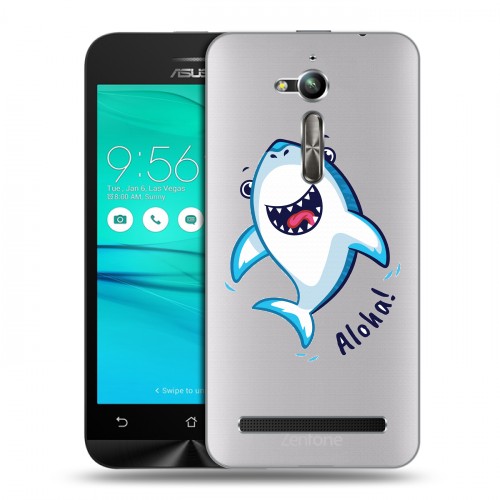 Полупрозрачный дизайнерский пластиковый чехол для ASUS ZenFone Go ZB500KL Прозрачные акулы
