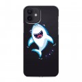 Полупрозрачный дизайнерский силиконовый чехол для Iphone 12 Прозрачные акулы
