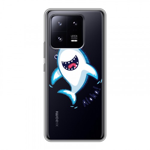 Полупрозрачный дизайнерский силиконовый чехол для Xiaomi 13 Pro Прозрачные акулы