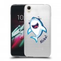 Полупрозрачный дизайнерский пластиковый чехол для Alcatel One Touch Idol 3 (4.7) Прозрачные акулы