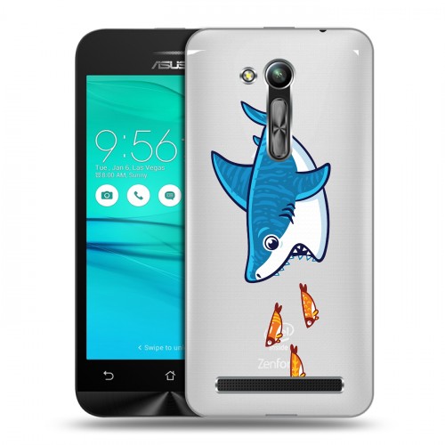 Полупрозрачный дизайнерский пластиковый чехол для ASUS ZenFone Go 4.5 ZB452KG Прозрачные акулы