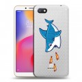 Полупрозрачный дизайнерский пластиковый чехол для Xiaomi RedMi 6A Прозрачные акулы