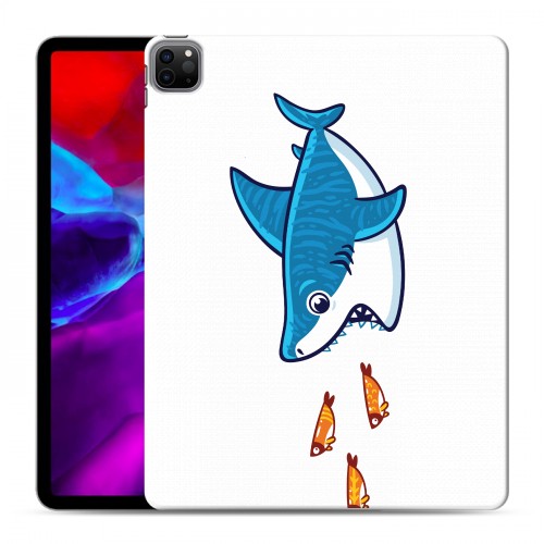 Полупрозрачный дизайнерский пластиковый чехол для Ipad Pro 12.9 (2020) Прозрачные акулы
