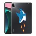 Полупрозрачный дизайнерский силиконовый чехол для Xiaomi Pad 5 Прозрачные акулы