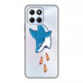 Полупрозрачный дизайнерский силиконовый чехол для Huawei Honor X6 Прозрачные акулы