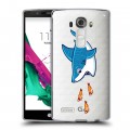 Полупрозрачный дизайнерский пластиковый чехол для LG G4 Прозрачные акулы