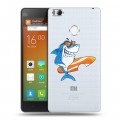 Полупрозрачный дизайнерский пластиковый чехол для Xiaomi Mi4S Прозрачные акулы