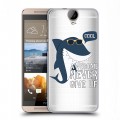 Полупрозрачный дизайнерский пластиковый чехол для HTC One E9+ Прозрачные акулы