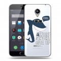 Полупрозрачный дизайнерский пластиковый чехол для Meizu M2 Note Прозрачные акулы