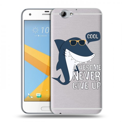 Полупрозрачный дизайнерский пластиковый чехол для HTC One A9S Прозрачные акулы