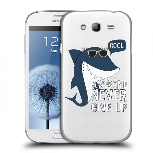 Полупрозрачный дизайнерский пластиковый чехол для Samsung Galaxy Grand Прозрачные акулы