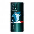 Полупрозрачный дизайнерский пластиковый чехол для Realme 9 Pro Plus Прозрачные акулы