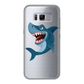 Полупрозрачный дизайнерский пластиковый чехол для Samsung Galaxy S8 Plus Прозрачные акулы