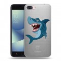 Полупрозрачный дизайнерский пластиковый чехол для Asus ZenFone 4 Max Прозрачные акулы