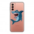 Полупрозрачный дизайнерский силиконовый чехол для Samsung Galaxy M23 5G Прозрачные акулы