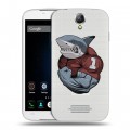 Полупрозрачный дизайнерский пластиковый чехол для Doogee X6 Прозрачные акулы