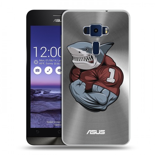 Полупрозрачный дизайнерский пластиковый чехол для Asus ZenFone 3 5.2 Прозрачные акулы